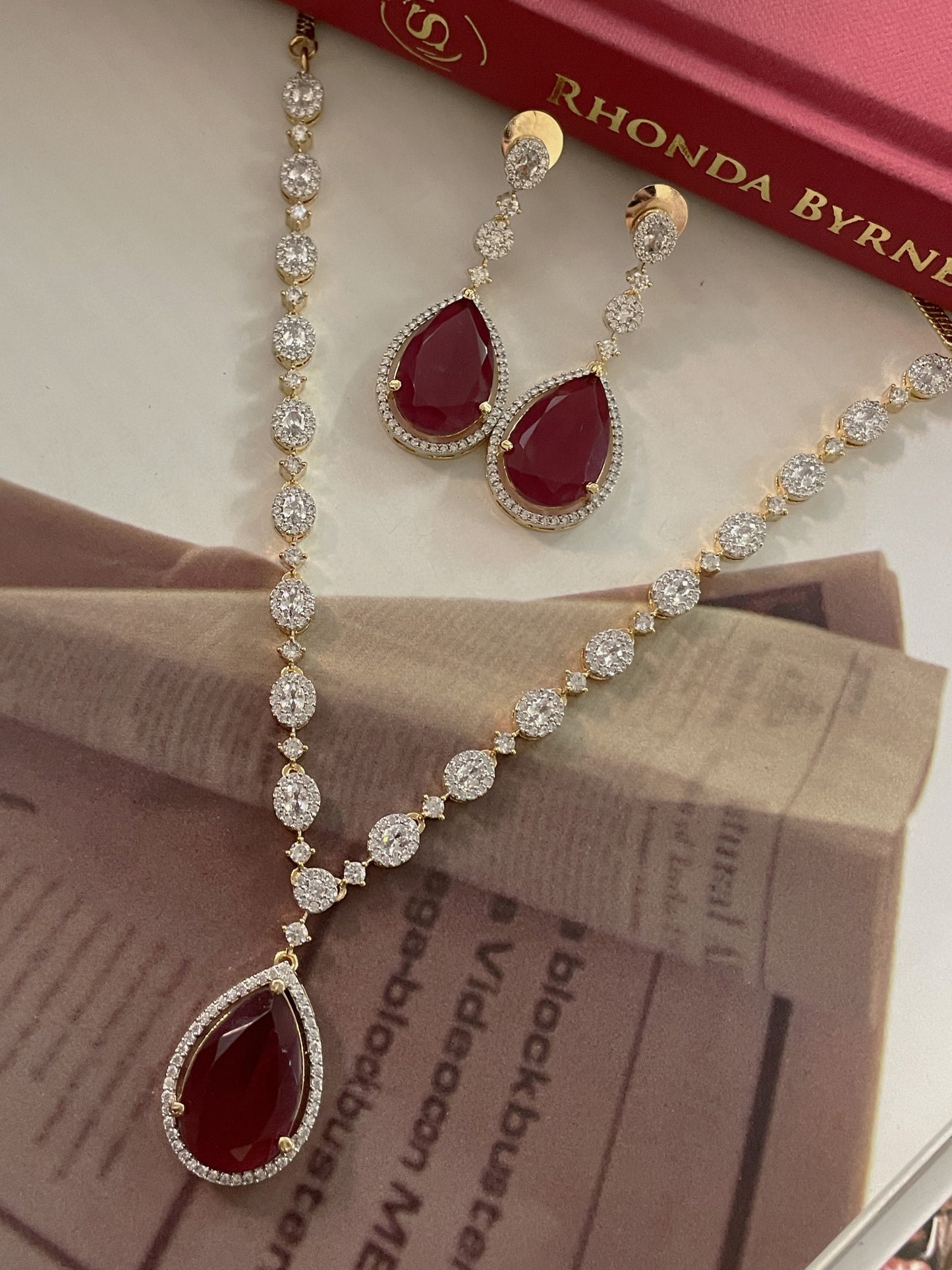 Moksha Ruby Zircon Necklace