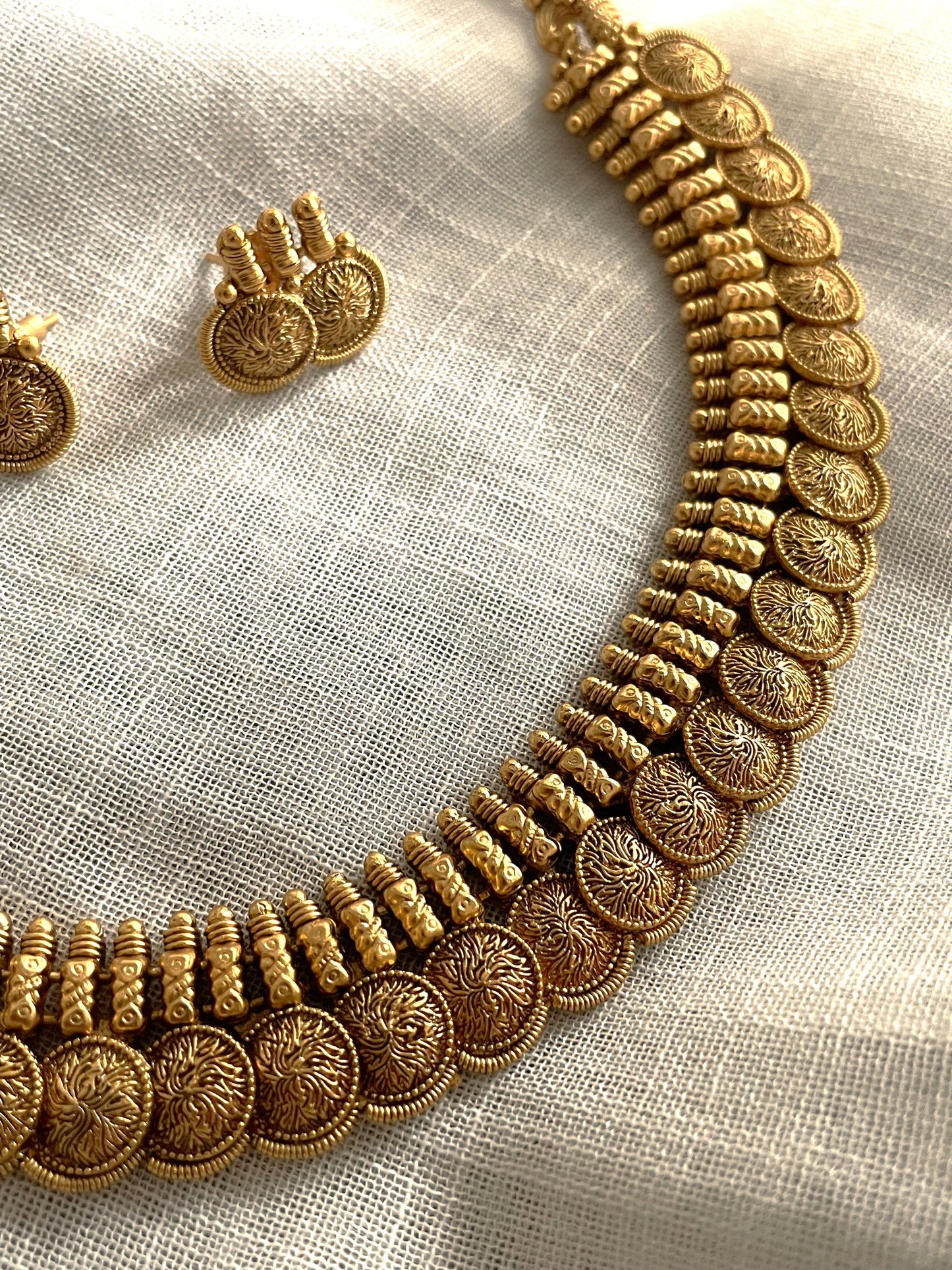 Katha Antique Gold Finish Necklace Set