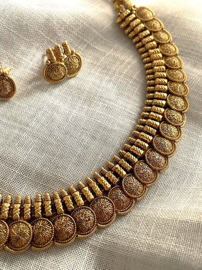 Katha Antique Gold Finish Necklace Set