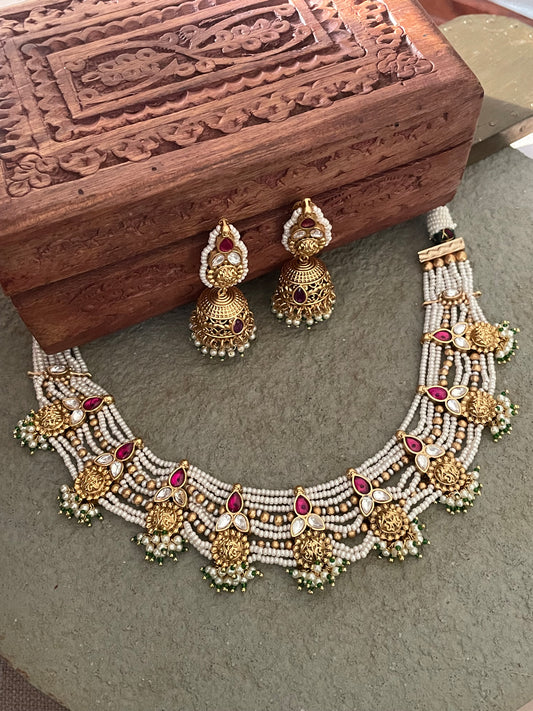 Devi Antique Pearl Necklace Set